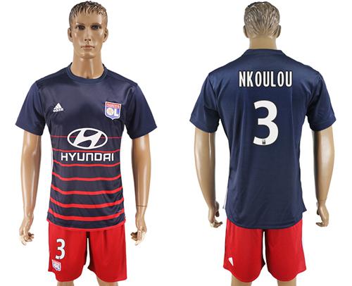 Lyon #3 Nkoulou Away Soccer Club Jersey - Click Image to Close